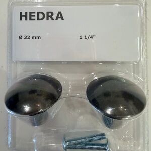 IKEA HEDRA Drawer Knob Anthracite 1-1/4'' 500.461.52 - NEW IN PACKAGE - Set of 2
